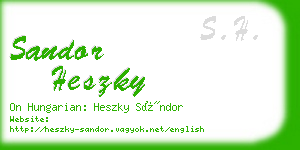 sandor heszky business card